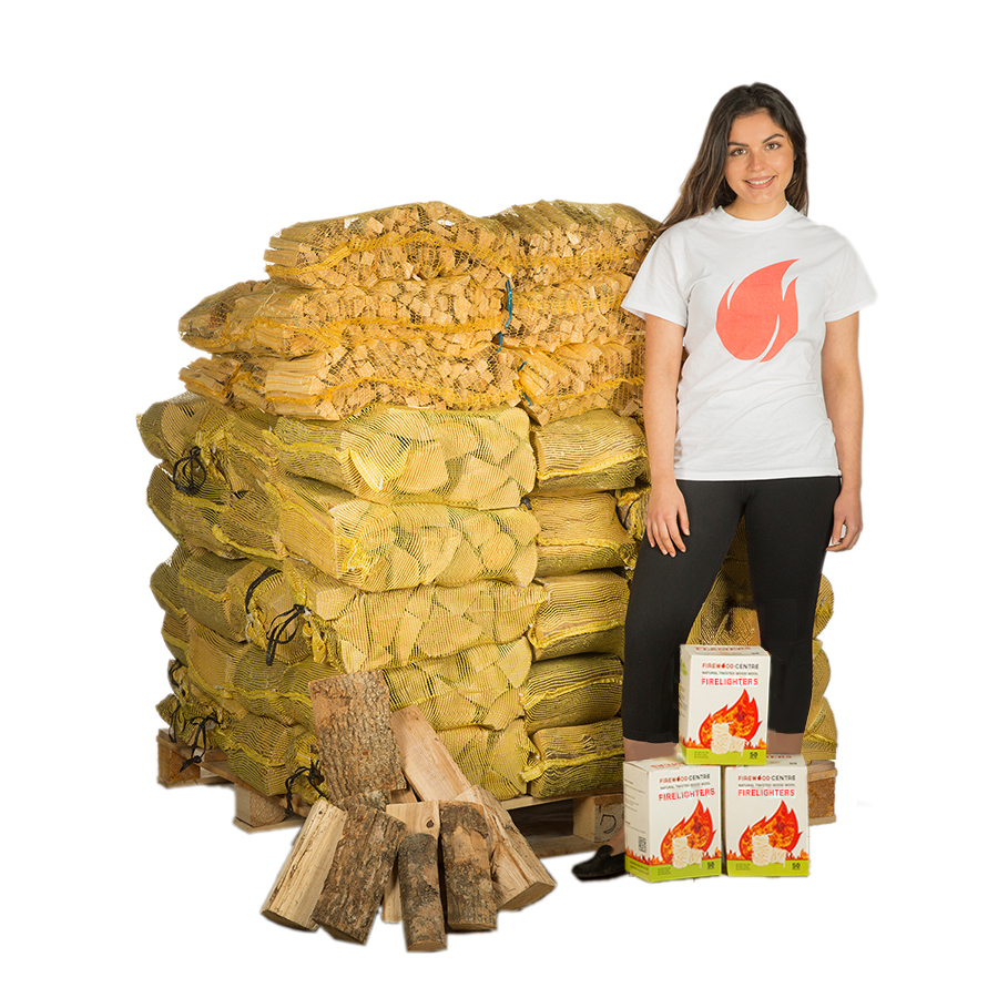 Ultimate Log Burner - 48 Nets Kiln Dried Logs +8 Kindling +3 Box Firelighters